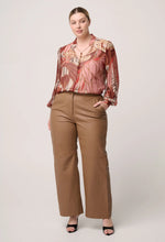 Load image into Gallery viewer, Once Was - Freya Sheer Viscose Blouse With Embellished Neck Detail - Cathedral Botanic
