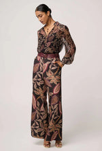 Load image into Gallery viewer, Once Was - Sheer Viscose Blouse with Embellished Neck Detail - Dark Tropique
