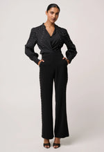 Load image into Gallery viewer, Once Was - Marcela Pearl Embellished Cupro Viscose Stretch Shirt - Black
