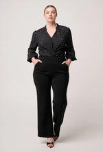 Load image into Gallery viewer, Once Was - Marcela Pearl Embellished Cupro Viscose Stretch Shirt - Black
