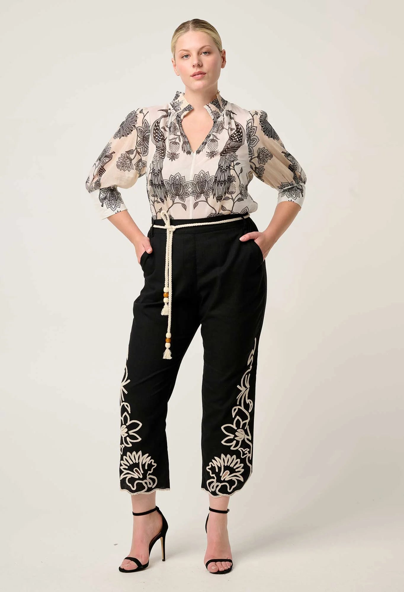 Once Was - Oleander Cotton Silk Shirred Blouse - Imperial Stone