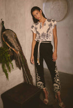 Load image into Gallery viewer, Once Was - Helm Embroidered Linen Viscose Pant - Black
