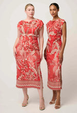 Load image into Gallery viewer, Once Was - Monique Draped Neck Cupronickel Viscose Stretch Column Dress - Crimson Palms
