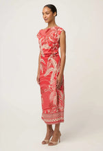 Load image into Gallery viewer, Once Was - Monique Draped Neck Cupronickel Viscose Stretch Column Dress - Crimson Palms
