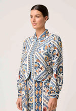 Load image into Gallery viewer, Once Was - Aurora Reversible Linen Viscose Tencel Fringe Jacket - Petinos Floros/Blue Ash
