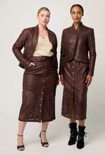 Load image into Gallery viewer, Once Was - Acer Leather Shawl Collar Detail Jacket - Oxblood

