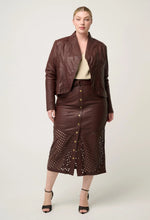 Load image into Gallery viewer, Once Was - Acer Leather Shawl Collar Detail Jacket - Oxblood
