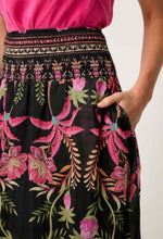 Load image into Gallery viewer, Once Was - Cordelia Placement Print Shirred Waist Silk Cotton Skirt - Anthos Lotos
