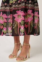 Load image into Gallery viewer, Once Was - Cordelia Placement Print Shirred Waist Silk Cotton Skirt - Anthos Lotos
