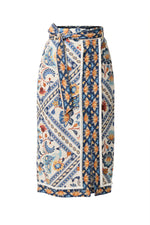 Load image into Gallery viewer, Once Was - Zenobia Linen Viscose Printed Fringe Midi Skirt - Petinos Floros
