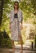 Load image into Gallery viewer, Once Was - Zenobia Linen Viscose Printed Fringe Midi Skirt - Petinos Floros
