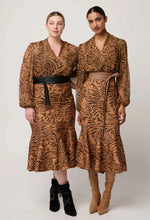 Load image into Gallery viewer, Once Was - Camille Sheer Viscose Draped Collar Blouse - Exotica
