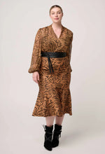 Load image into Gallery viewer, Once Was - Camille Sheer Viscose Draped Collar Blouse - Exotica
