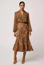 Load image into Gallery viewer, Once Was - Camille Sheer Viscose Draped Collar Blouse - Exotica
