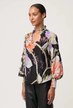 Load image into Gallery viewer, Once Was - Colette Silk Cotton Shirred Collar Blouse - Tangled Blossom
