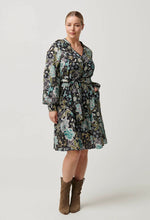 Load image into Gallery viewer, Once Was - Emerson Linen Viscose Lace Panelled Dress - Dahlia Fields
