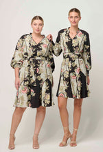Load image into Gallery viewer, Once Was - Emersyn Viscose Dobby Lace Panelled Dress - Mariposa Nero
