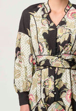 Load image into Gallery viewer, Once Was - Emersyn Viscose Dobby Lace Panelled Dress - Mariposa Nero
