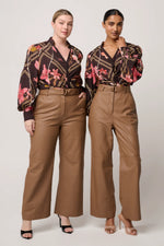 Load image into Gallery viewer, Once Was - Illusion Viscose Blend Printed Blouse - Obsidian Bloom
