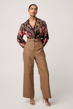 Load image into Gallery viewer, Once Was - Illusion Viscose Blend Printed Blouse - Obsidian Bloom
