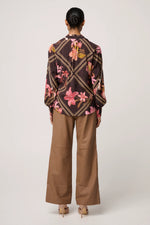 Load image into Gallery viewer, Once Was - Illusion Viscose Blend Printed Blouse - Obsidian Bloom
