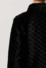 Load image into Gallery viewer, Once Was - Rylie Reversible Placement Print Ponte &amp; Faux Fur Jacket - Black Bromegrass
