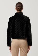 Load image into Gallery viewer, Once Was - Rylie Reversible Placement Print Ponte &amp; Faux Fur Jacket - Black Bromegrass
