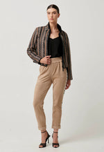 Load image into Gallery viewer, Once Was - Rylie Reversible Placement Print Ponte &amp; Faux Fur Jacket - Black Bromegrass
