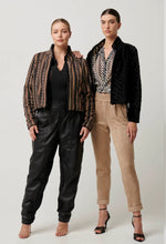 Load image into Gallery viewer, Once Was - Rylie Reversible Placement Print Ponte &amp; Faux Fur Jacket - Black Bromegrass
