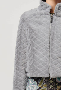 Once Was - Rylie Reversible Placement Print Ponte & Faux Fur Jacket - Dahlia Fields