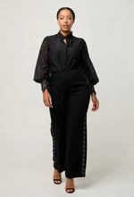 Load image into Gallery viewer, Once Was - Sevilla Cotton Silk Custom Lace Detail Shirt - Onyx
