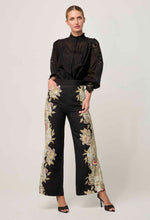 Load image into Gallery viewer, Once Was - Sevilla Cotton Silk Custom Lace Detail Shirt - Onyx
