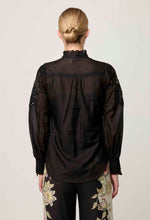Load image into Gallery viewer, Once Was - Sevilla Cotton Silk Custom Lace Detail Shirt - Onyx
