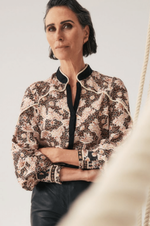 Load image into Gallery viewer, Once Was - Harley Linen Viscose Rope Trim Detail Shirt - Russet Palm
