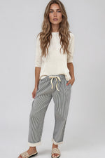 Load image into Gallery viewer, La Gemme - Paco Stripe Pant - Navy Stripe
