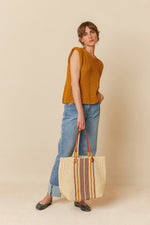Load image into Gallery viewer, Indi And Cold - Tricolour Raffia Bag - Malva 720
