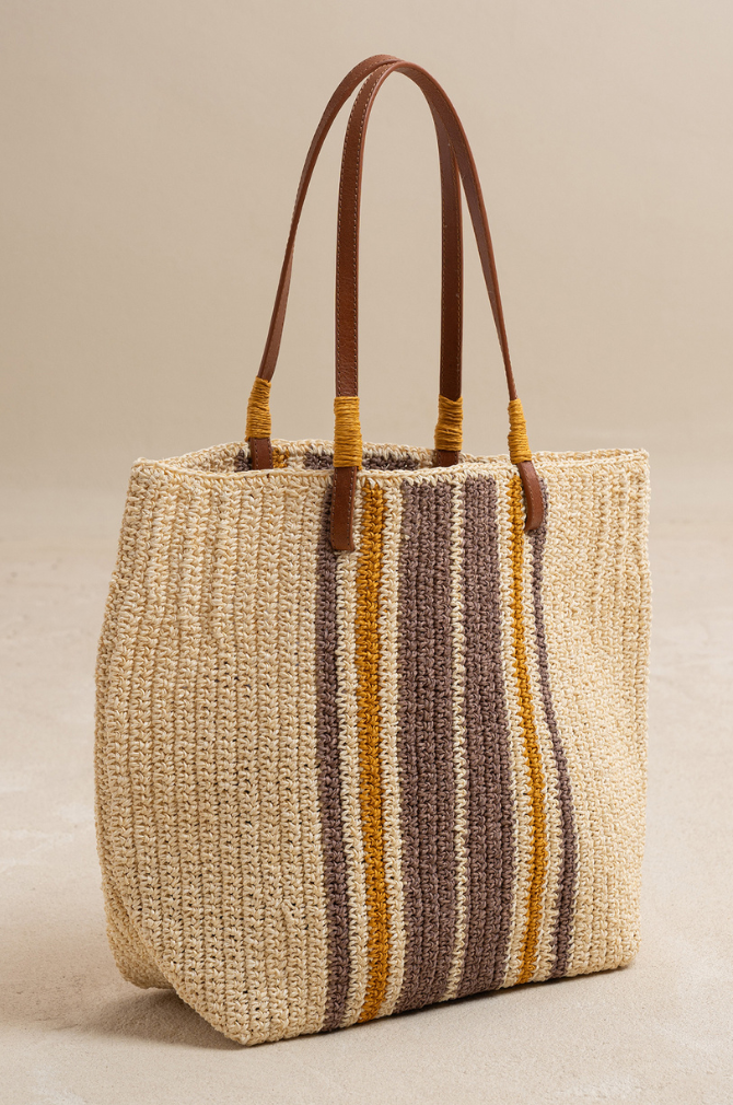 Indi And Cold - Tricolour Raffia Bag - Malva 720