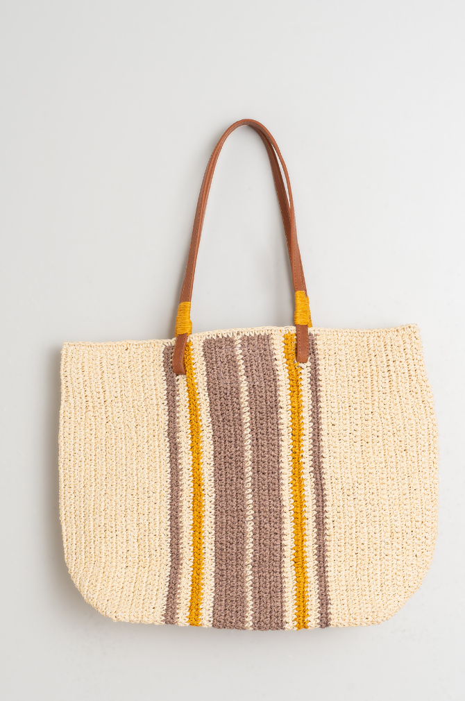 Indi And Cold - Tricolour Raffia Bag - Malva 720