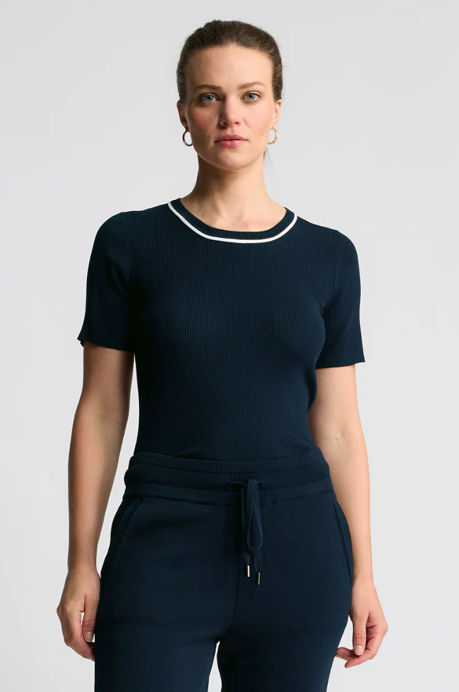Raw By Raw - Base Layer T-Shirt Ribbed Knit - British Navy