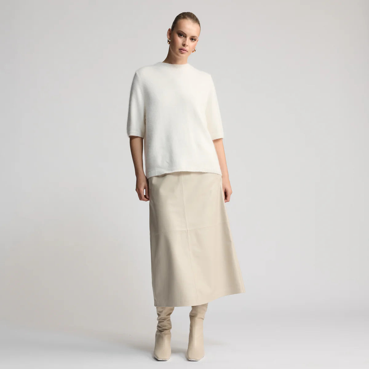 Raw By Raw - Chloe Short Sleeve Crew Neck Top - Mink