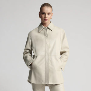 Raw By Raw - Isla Oversized Stud Front Jacket - Porcelain