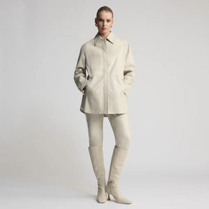 Raw By Raw - Isla Oversized Stud Front Jacket - Porcelain
