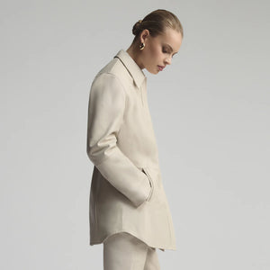 Raw By Raw - Isla Oversized Stud Front Jacket - Porcelain