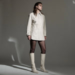 Load image into Gallery viewer, Raw By Raw - Isla Oversized Stud Front Jacket - Porcelain
