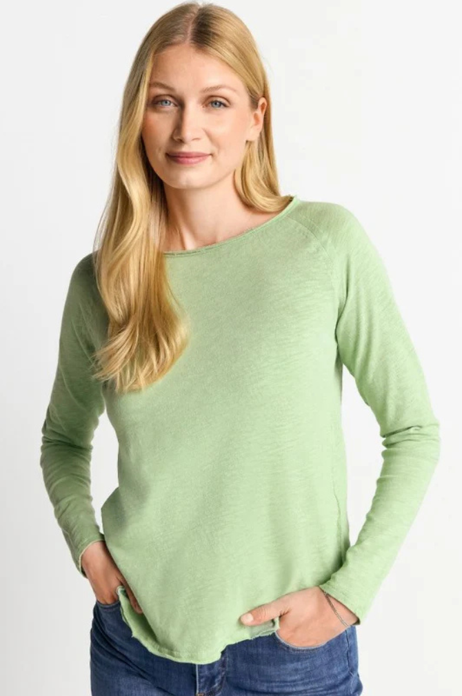 Rich And Royal - Heavy Jersey  Long Sleeve Top - Matcha