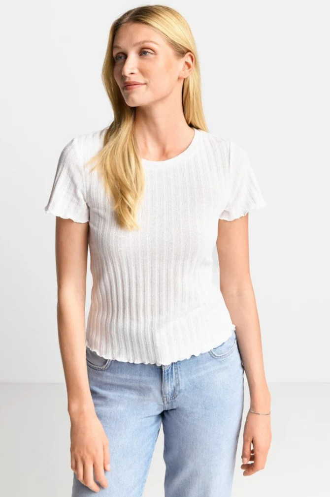 Rich And Royal - Rib T-Shirt - Pearl White