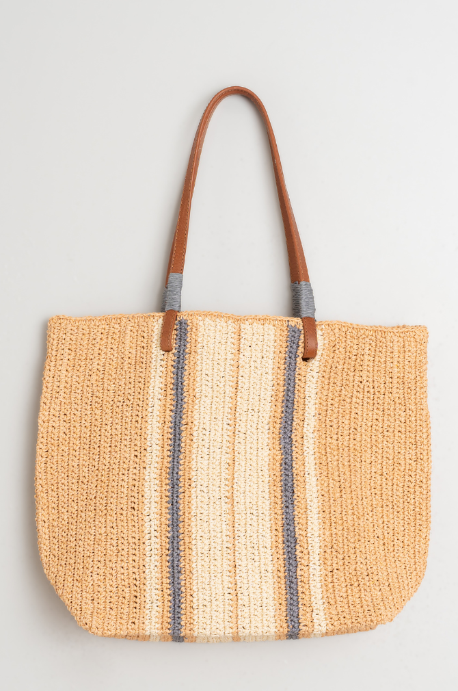 Indi And Cold - Tricolour Raffia Bag - Mandarina 720