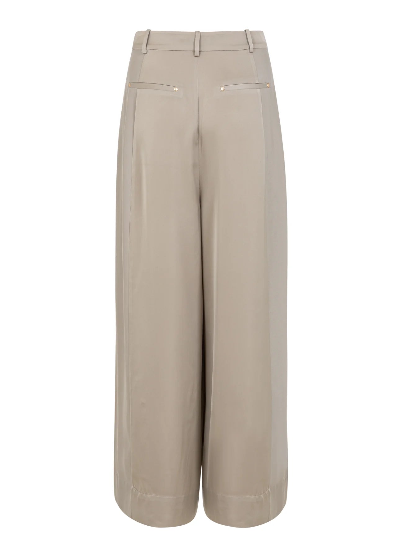 Coster Copenhagen - Shiny Wide Pants With High Waist Petra Fit - Grey Sand