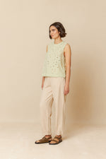 Load image into Gallery viewer, Indi And Cold - Lace Combined T-Shirt  - Aloe 351
