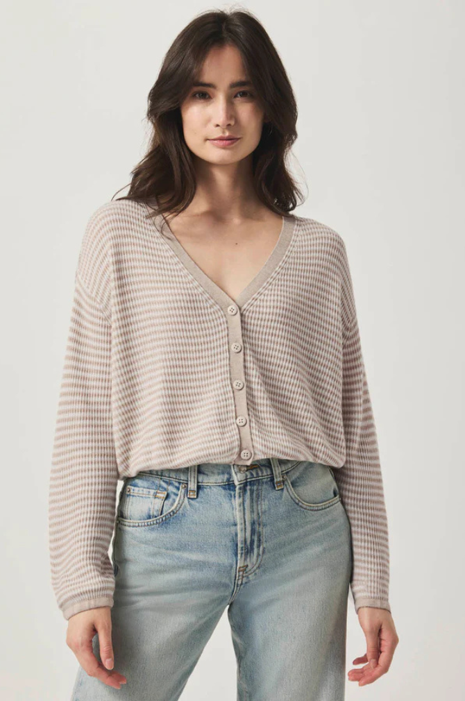 Splendid - Bri Striped Cardigan - Fawn Stripe